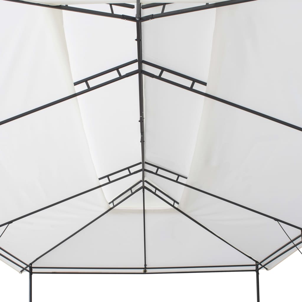 vidaXL Gazebo com cortinas 600x298x270 cm 180g/m² branco