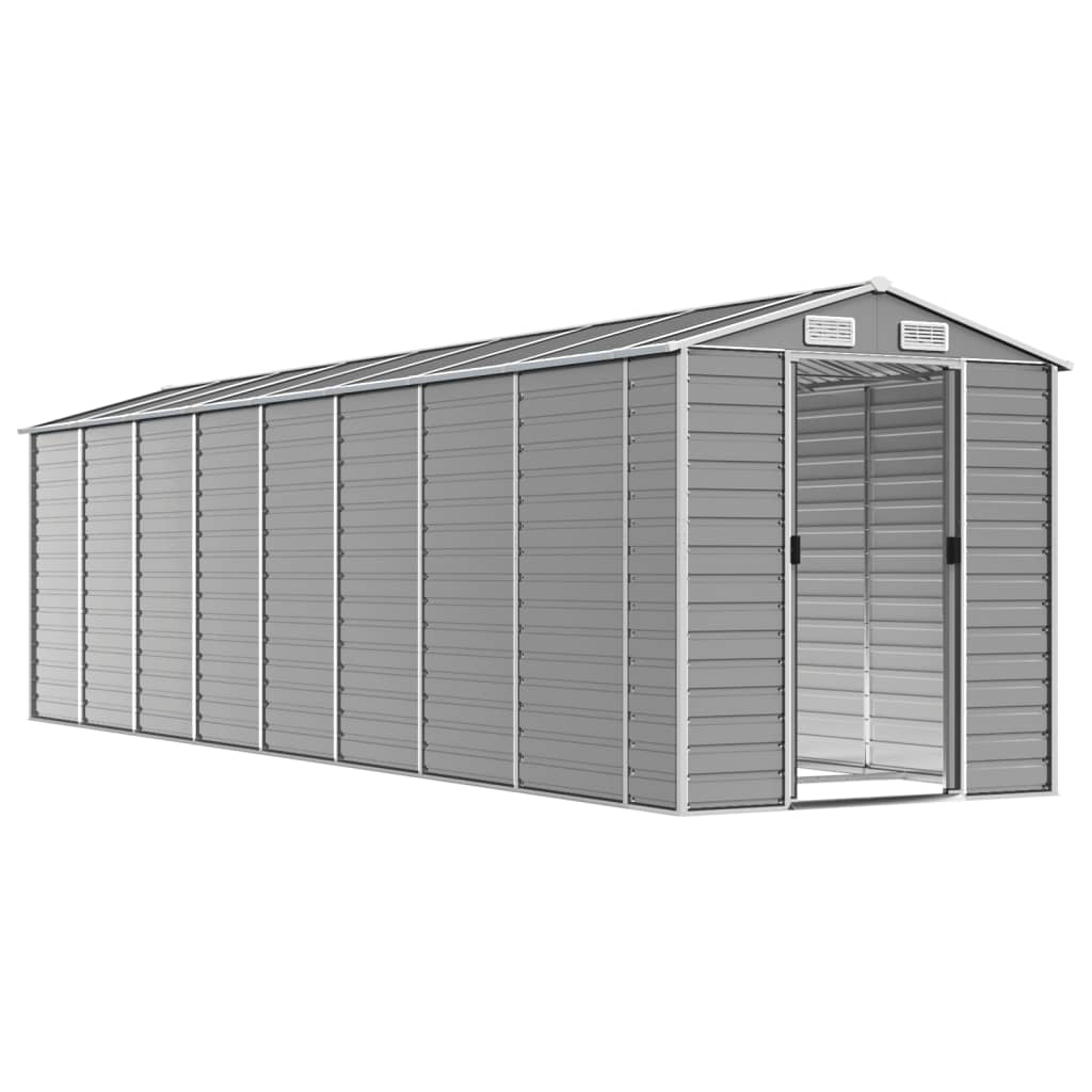 vidaXL Abrigo de jardim 191x725x198 cm aço galvanizado cinzento-claro