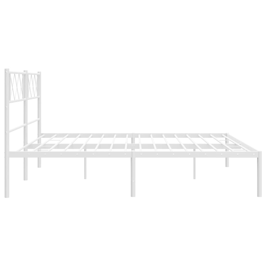 vidaXL Estrutura de cama com cabeceira 180x200 cm metal branco