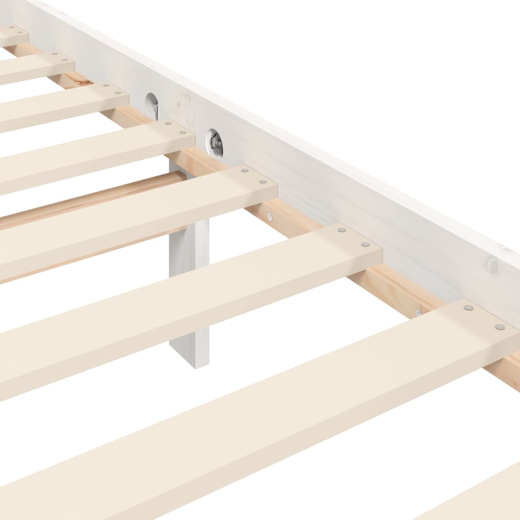 vidaXL Estrutura de cama com cabeceira 180x200cm madeira maciça branco