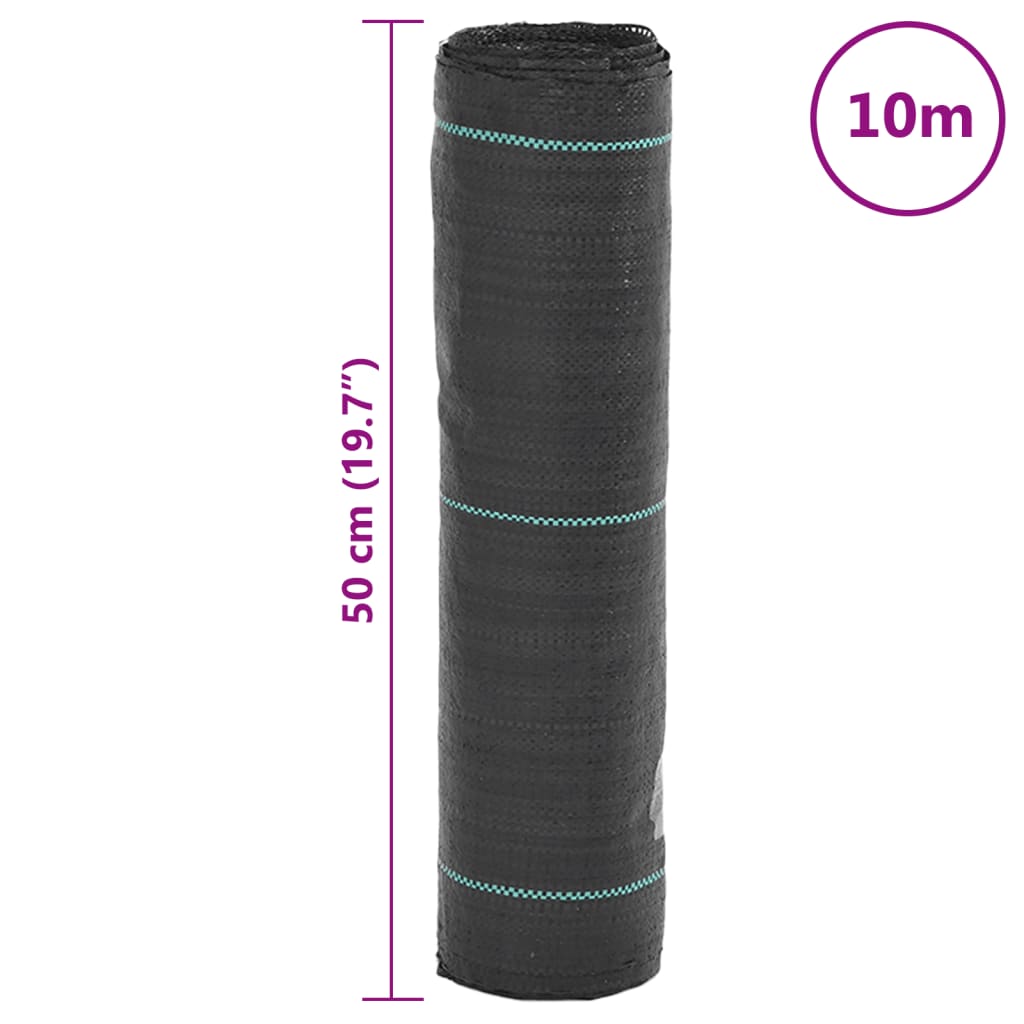 vidaXL Tela para ervas daninhas 0,5x10 m PP preto