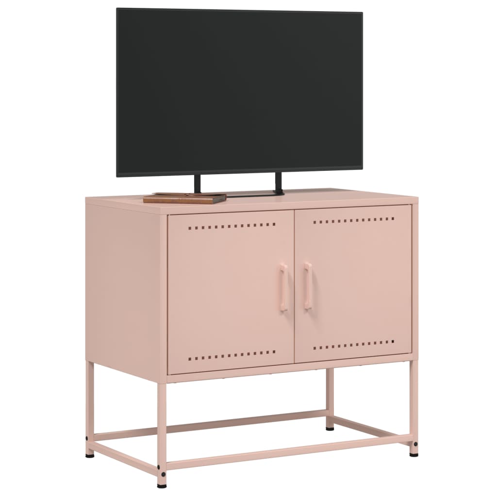 vidaXL Móvel de TV 68,5x39x60,5 cm aço rosa