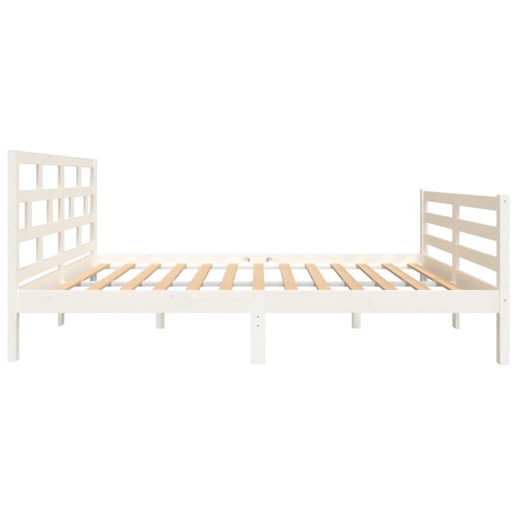 vidaXL Estrutura de cama 120x200 cm madeira de pinho maciça branco