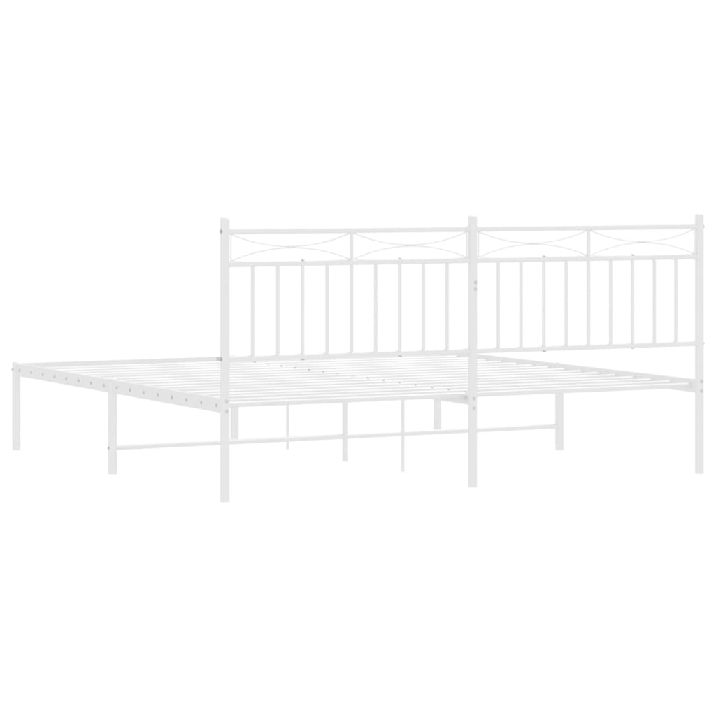 vidaXL Estrutura de cama com cabeceira 183x213 cm metal branco