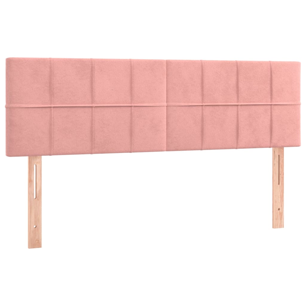 vidaXL Cama com molas/colchão 140x190 cm veludo rosa