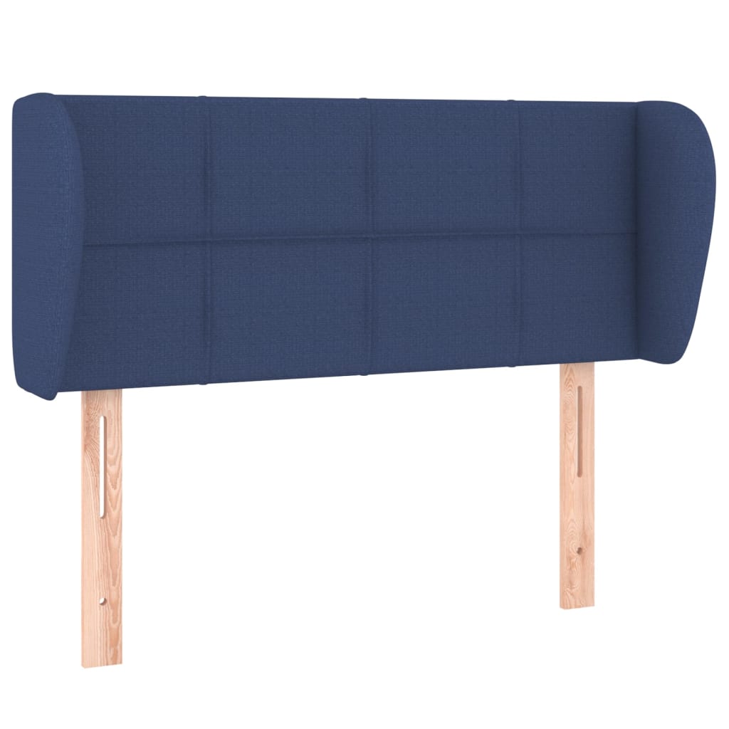 vidaXL Cabeceira de cama c/ abas tecido 83x23x78/88 cm azul