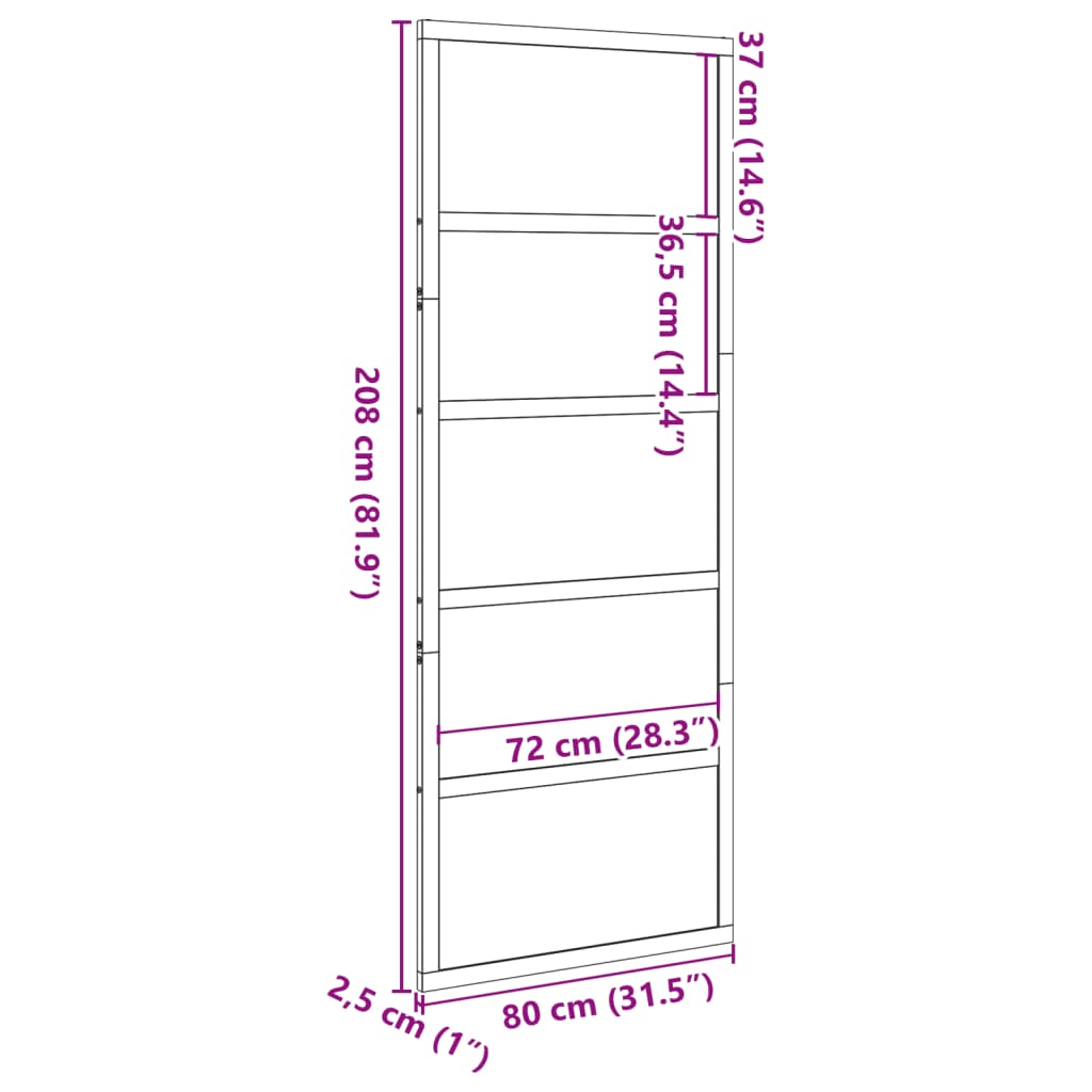 vidaXL Porta de celeiro 80x208 cm madeira de pinho maciça branco