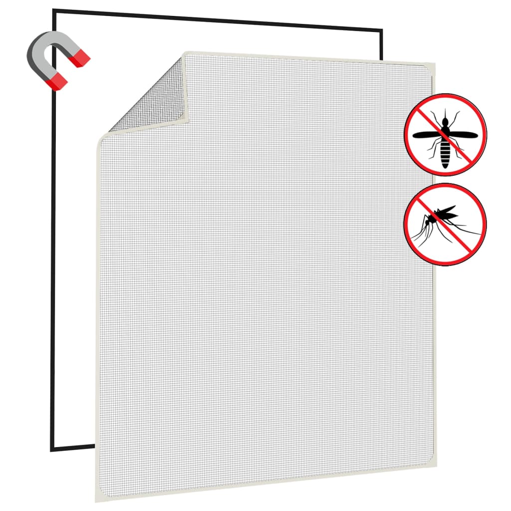 vidaXL Tela anti-insetos magnética para janela 130x150 cm branco