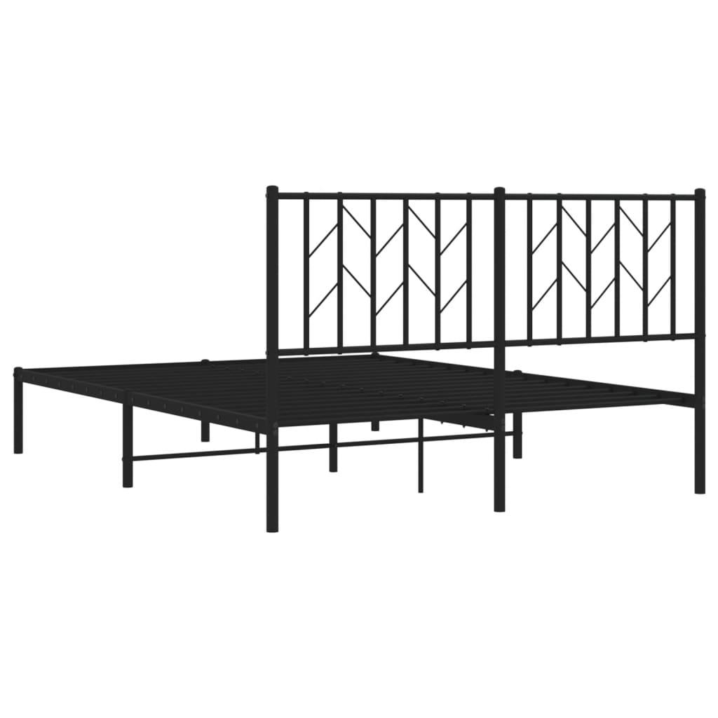 vidaXL Estrutura de cama com cabeceira 140x200 cm metal preto