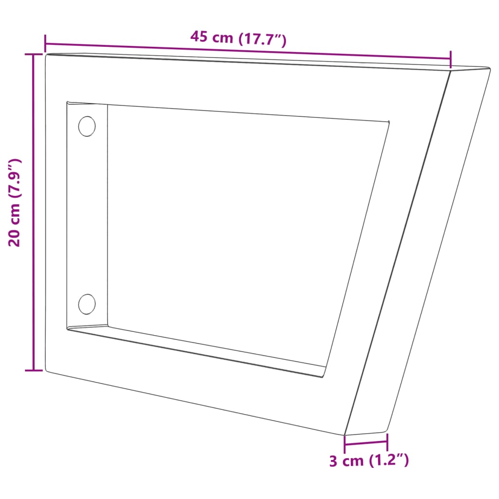 vidaXL Suportes de prateleira p/lavatório 2pcs aço trapezoidais branco