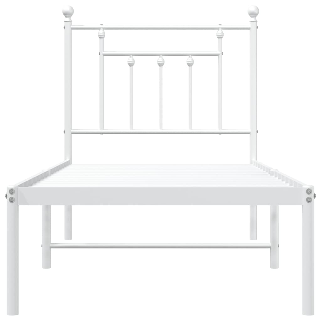 vidaXL Estrutura de cama sem colchão com cabeceira 75x190 cm branco