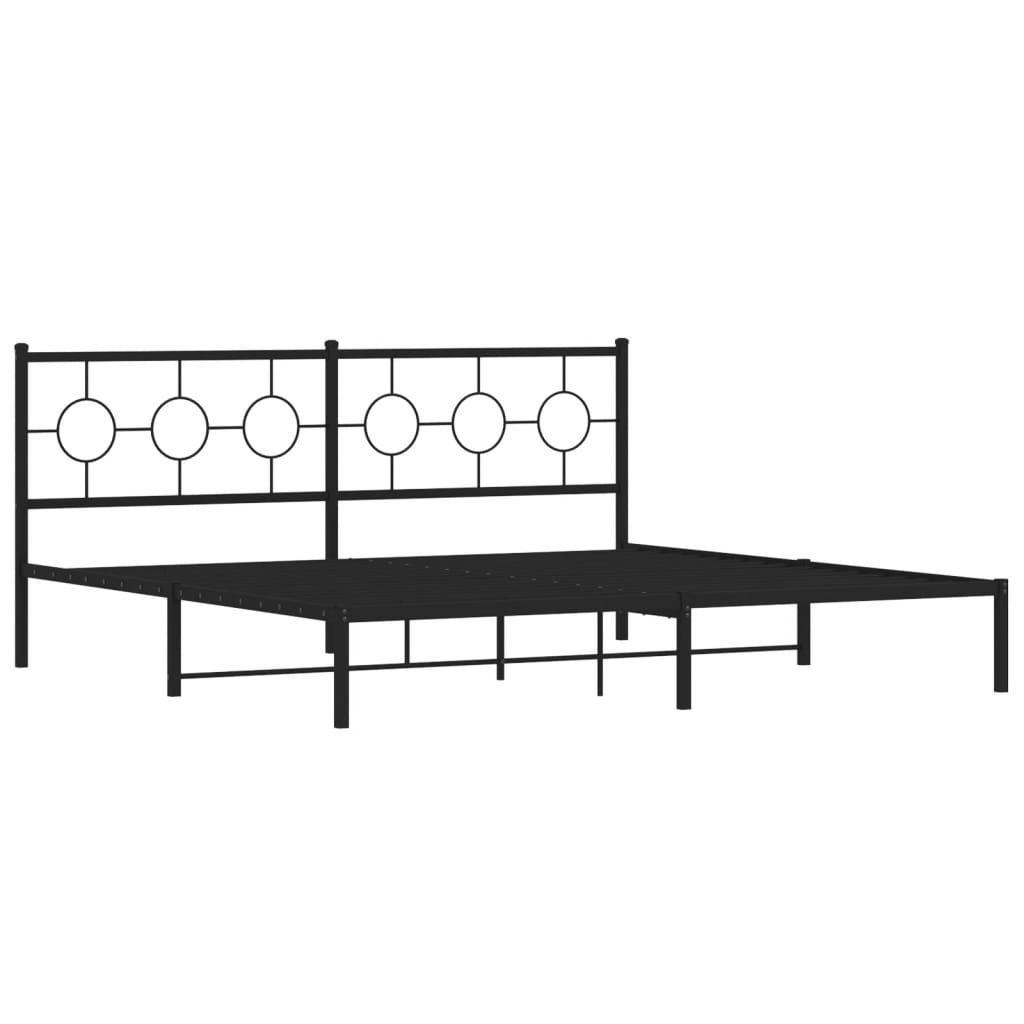 vidaXL Estrutura de cama com cabeceira 193x203 cm metal preto