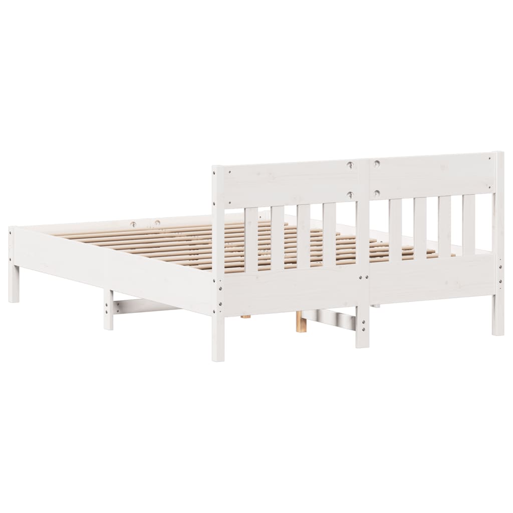 vidaXL Cama sem colchão 150x200 cm madeira de pinho maciça branco