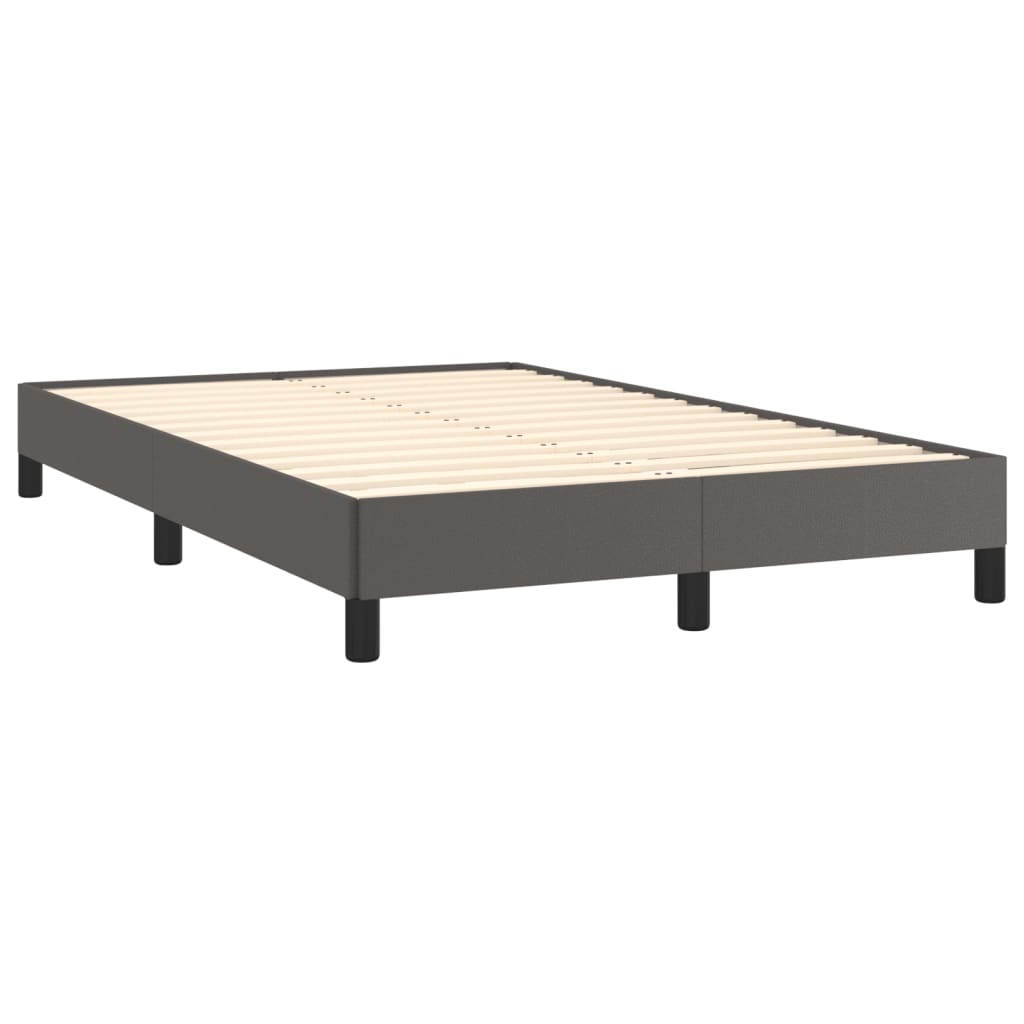 vidaXL Estrutura de cama 120x190 cm couro artificial cinzento