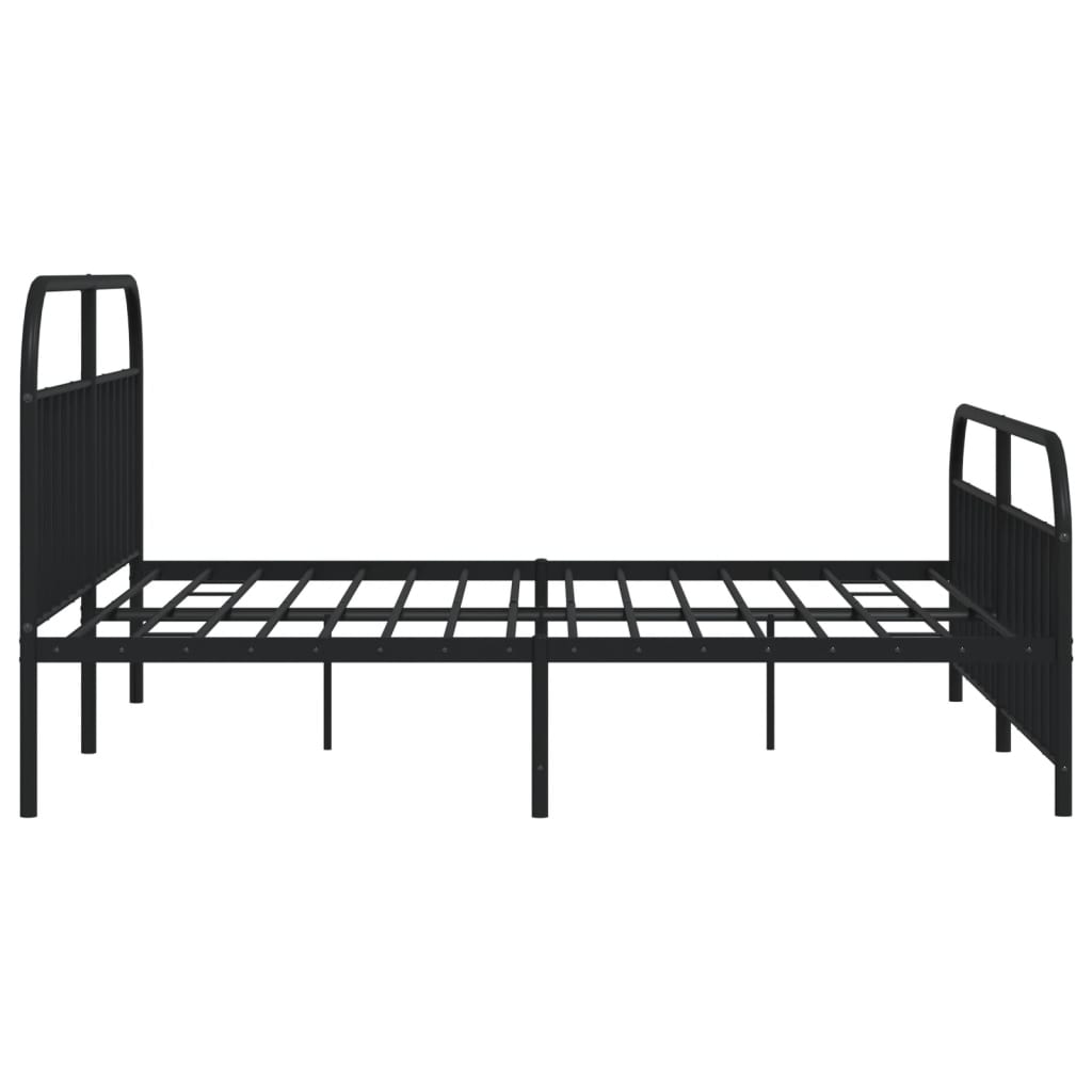 vidaXL Estrutura de cama com cabeceira e pés 193x203 cm metal preto