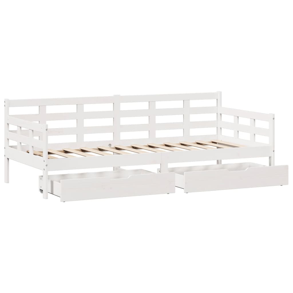 vidaXL Sofá-cama com gavetas 80x200 cm madeira de pinho maciça