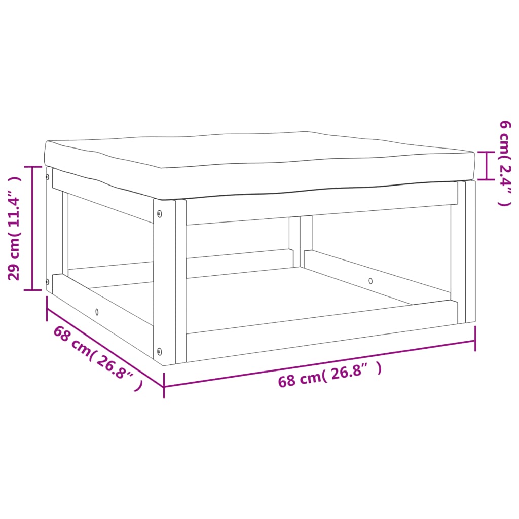 vidaXL 4pcs conj. lounge jardim madeira c/almofadões cinza-acastanhado