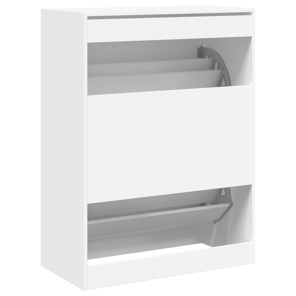 vidaXL Sapateira c/ 2 gavetas articuladas 80x42x108 cm branco