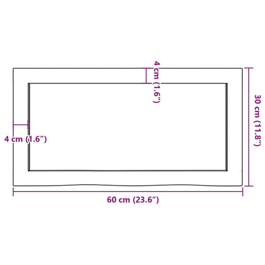 vidaXL Prateleira de parede 60x30x(2-4) cm carvalho maciço não tratado