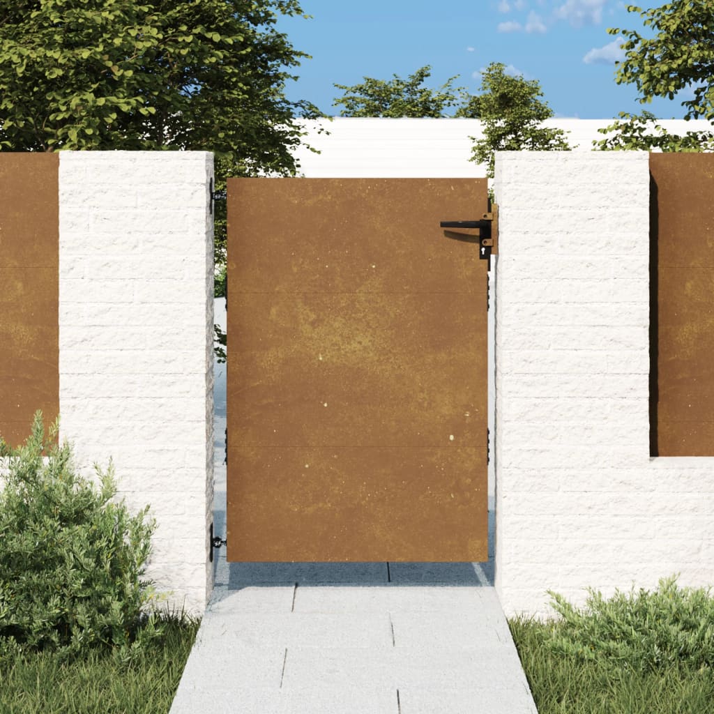 vidaXL Portão de jardim 85x125 cm aço corten