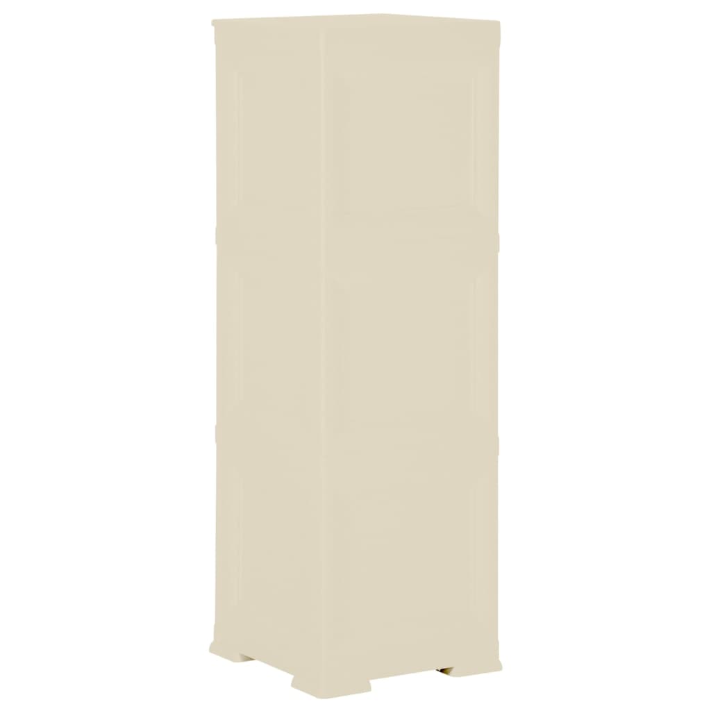 vidaXL Armário de plástico 40x43x125 cm design de madeira branco nata