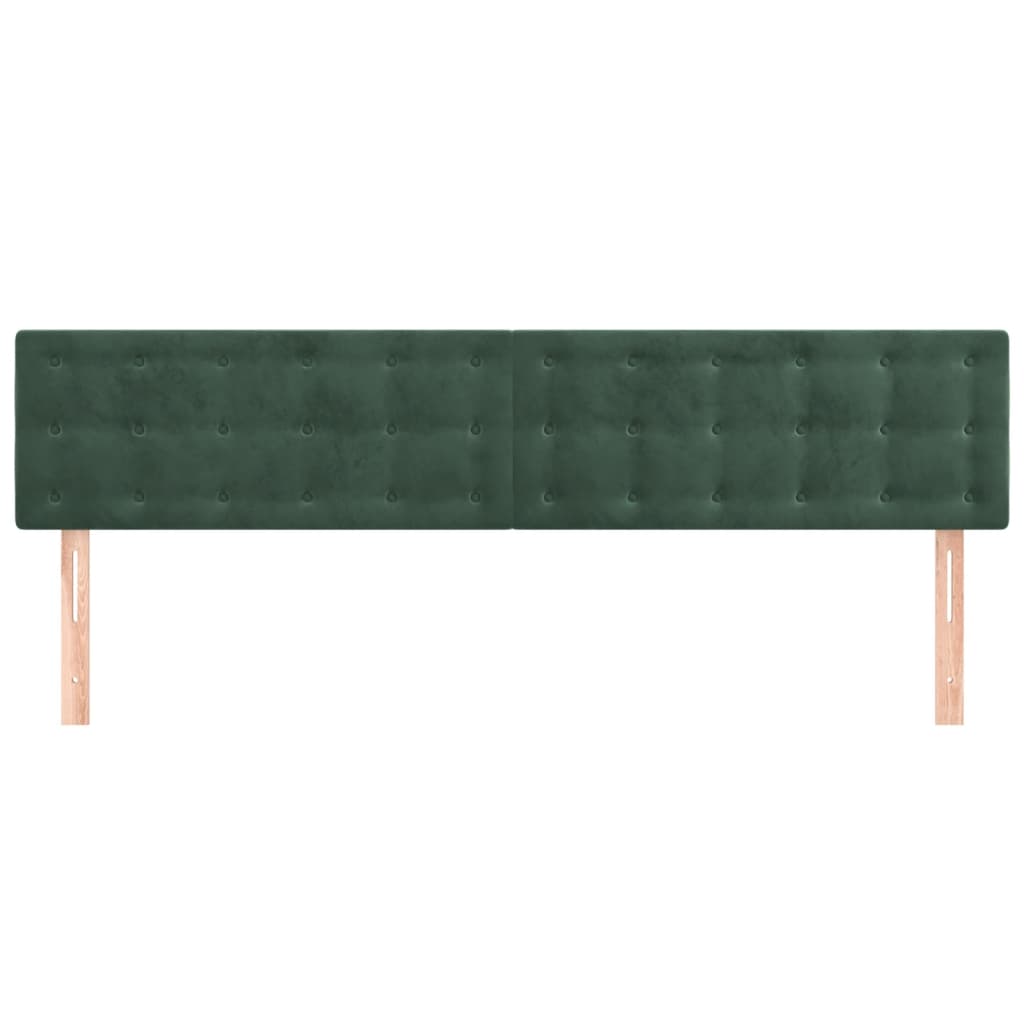 vidaXL Cabeceira de cama 2 pcs veludo 100x5x78/88 cm verde-escuro