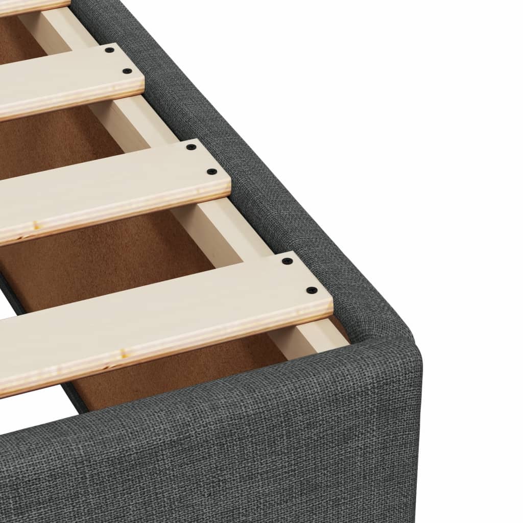 vidaXL Cama box spring com colchão solteiro tecido cinzento-escuro