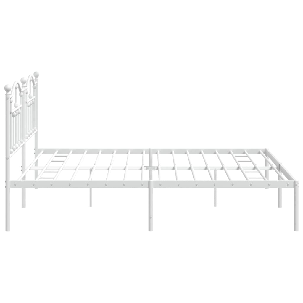 vidaXL Estrutura de cama com cabeceira 200x200 cm metal branco