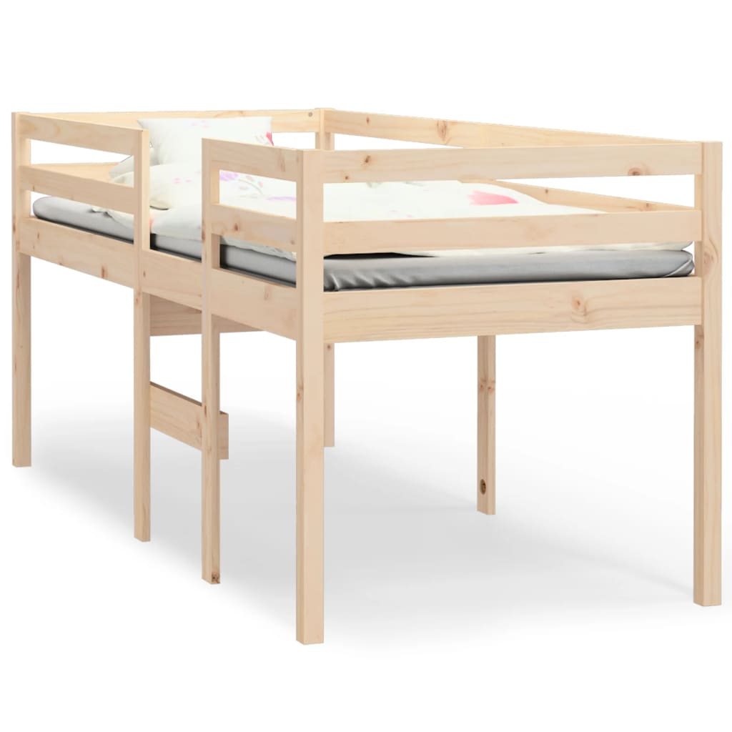 vidaXL Cama alta 90x190 cm madeira de pinho maciça