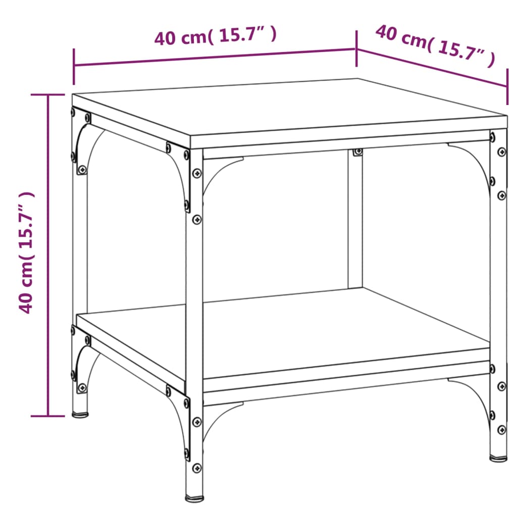 vidaXL Mesas de apoio 2 pcs 40x40x40 cm derivados madeira sonoma