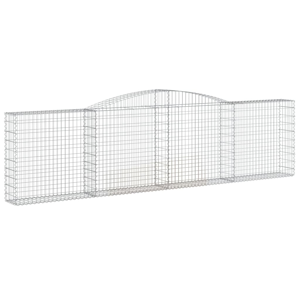 vidaXL Cestos gabião arqueados 2pcs 400x30x100/120cm ferro galvanizado