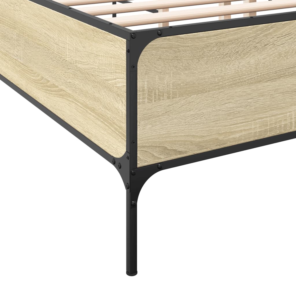vidaXL Estrutura de cama 140x190 cm derivados madeira/metal