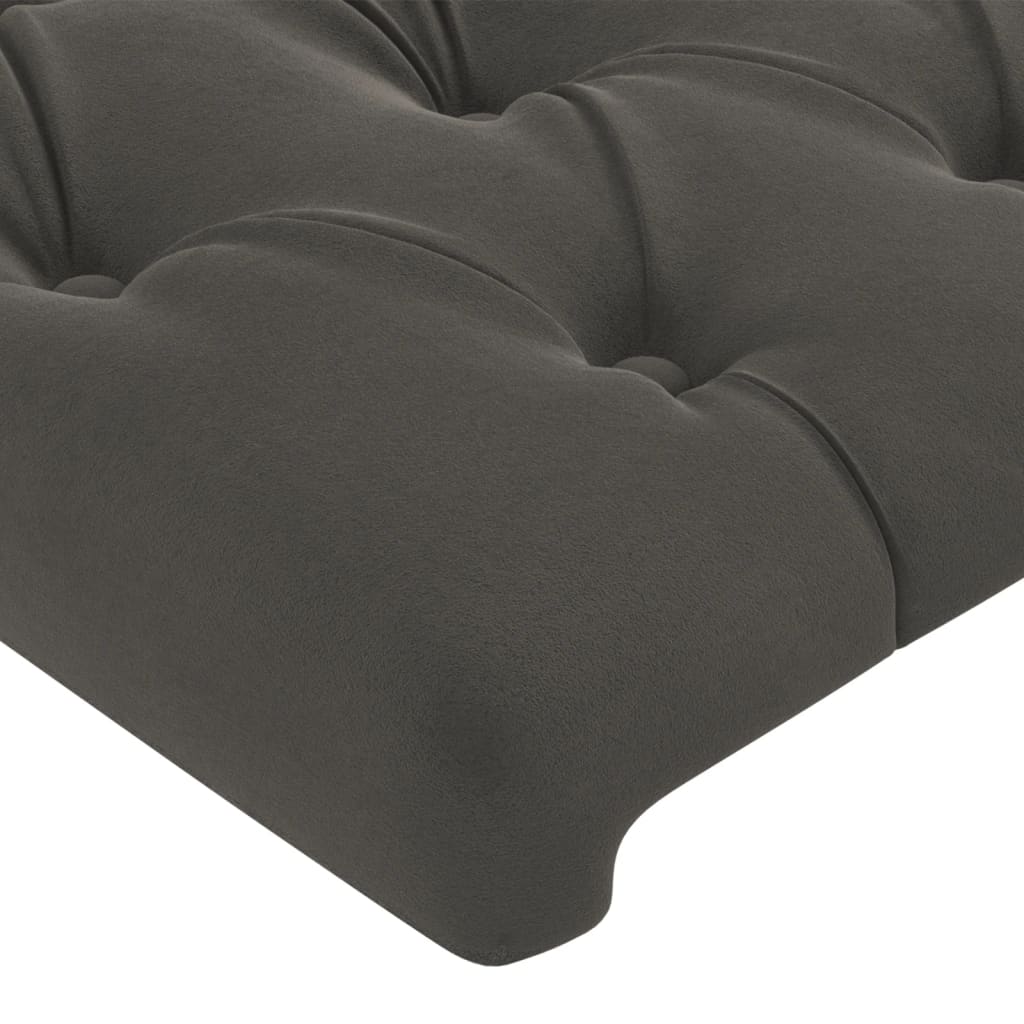 vidaXL Cabeceira de cama c/ abas veludo 203x16x78/88cm cinzento-escuro