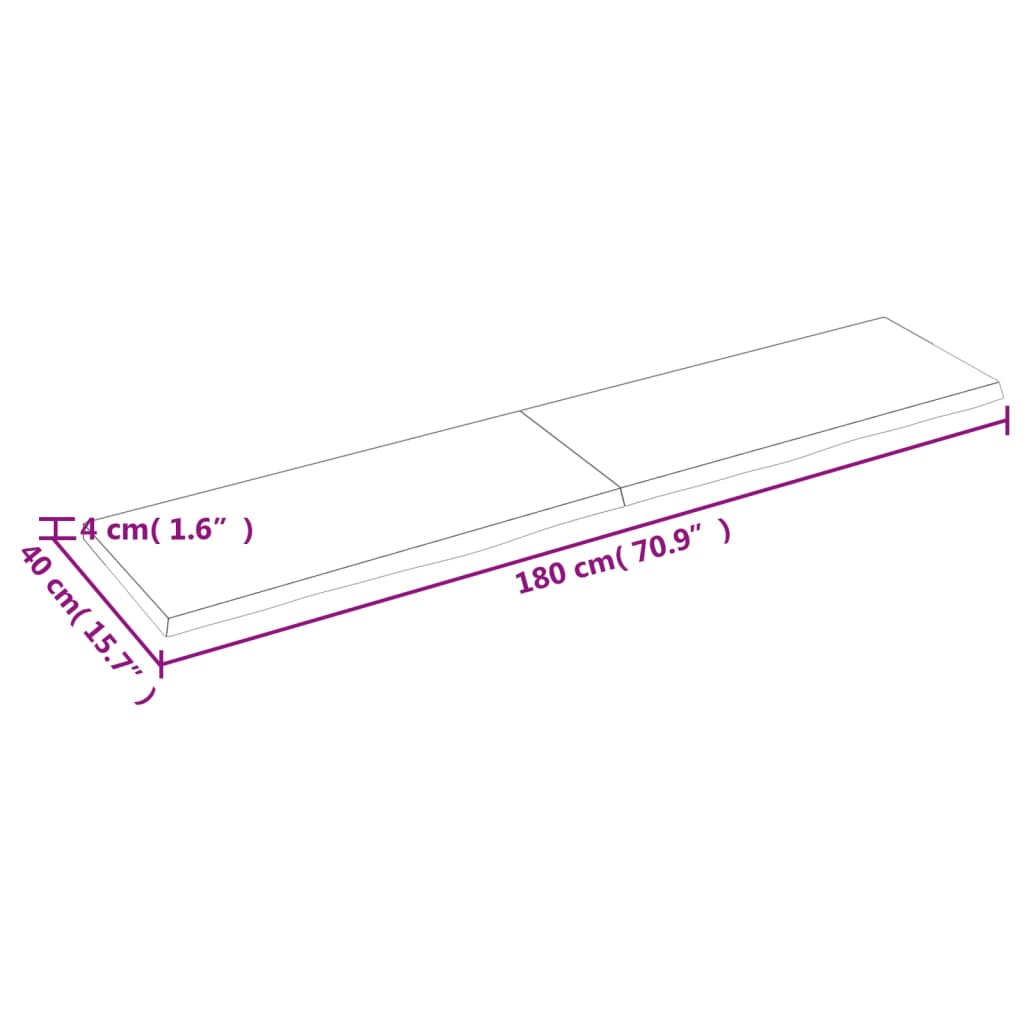 vidaXL Prateleira de parede 180x40x(2-4) cm carvalho tratado castanho