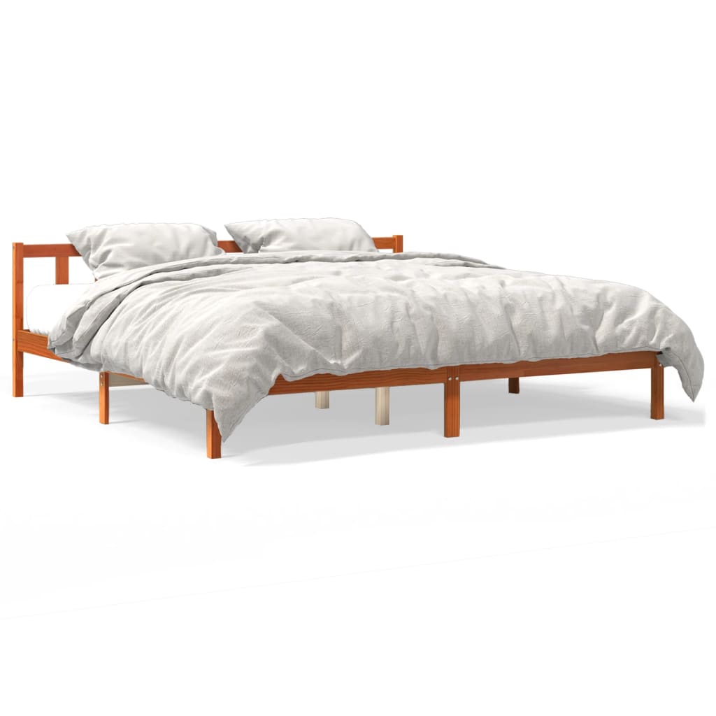 vidaXL Cama sem colchão 180x200 cm pinho maciço castanho-mel