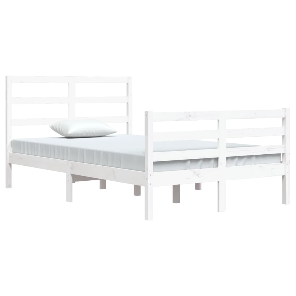 vidaXL Estrutura de cama 120x200 cm pinho maciço branco