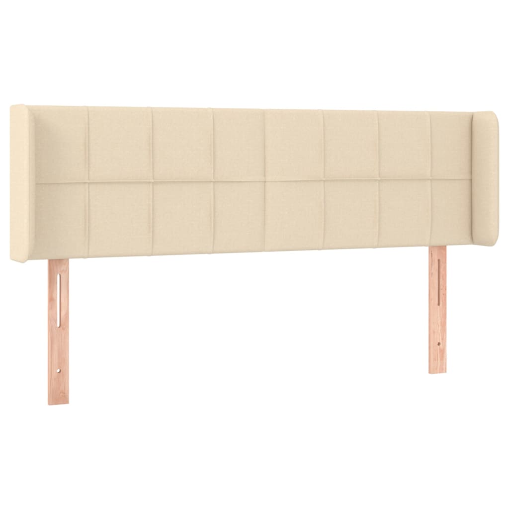 vidaXL Cabeceira de cama c/ luzes LED tecido 147x16x78/88 cm cor creme