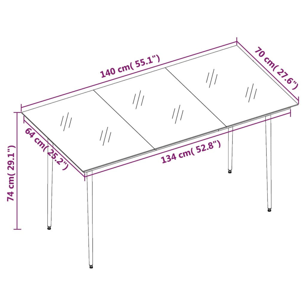 vidaXL 7 pcs conjunto de jantar para jardim cinzento-escuro