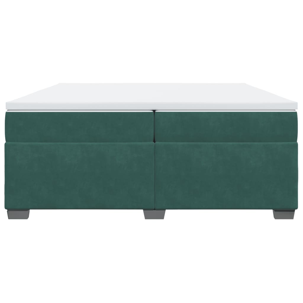 vidaXL Cama com molas/colchão 200x200 cm veludo verde-escuro