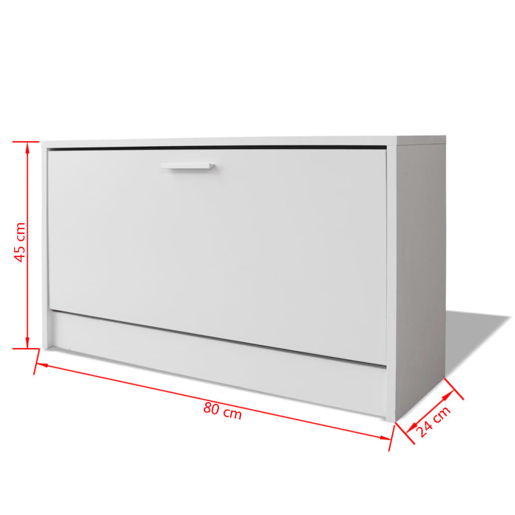 vidaXL Banco sapateira 80x24x45 cm branco