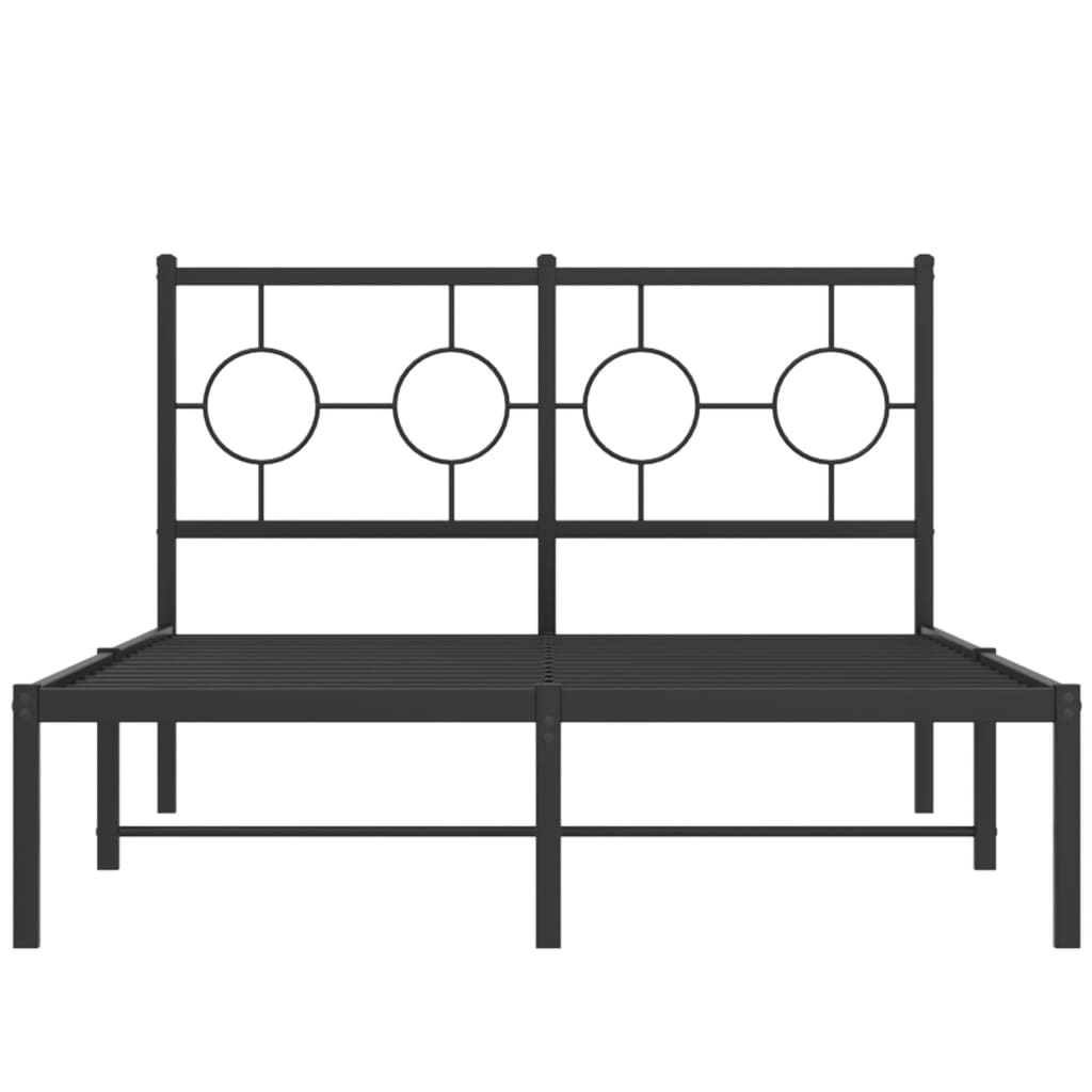 vidaXL Estrutura de cama com cabeceira 120x190 cm metal preto