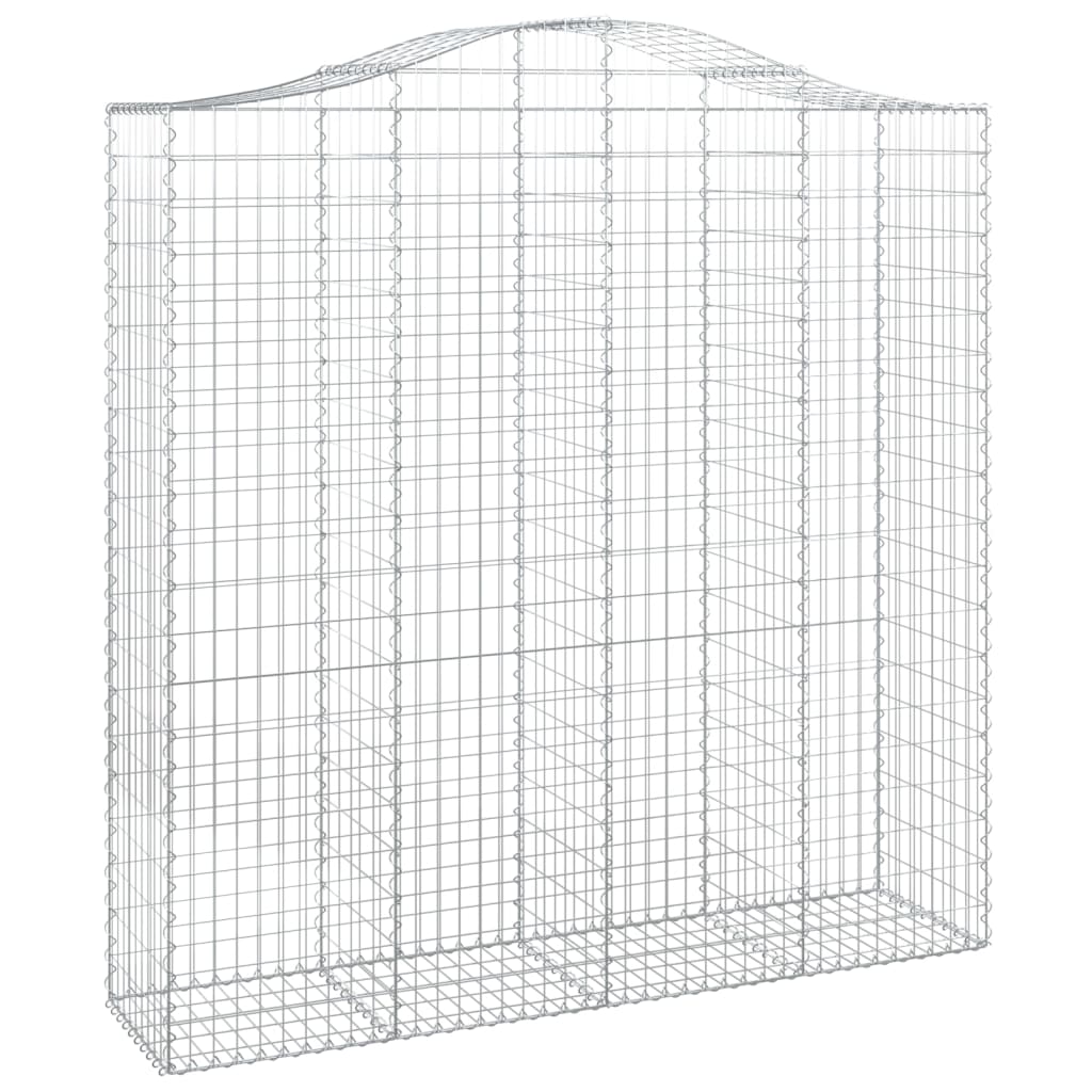 vidaXL Cestos gabião arqueados 2pcs 200x50x200/220cm ferro galvanizado