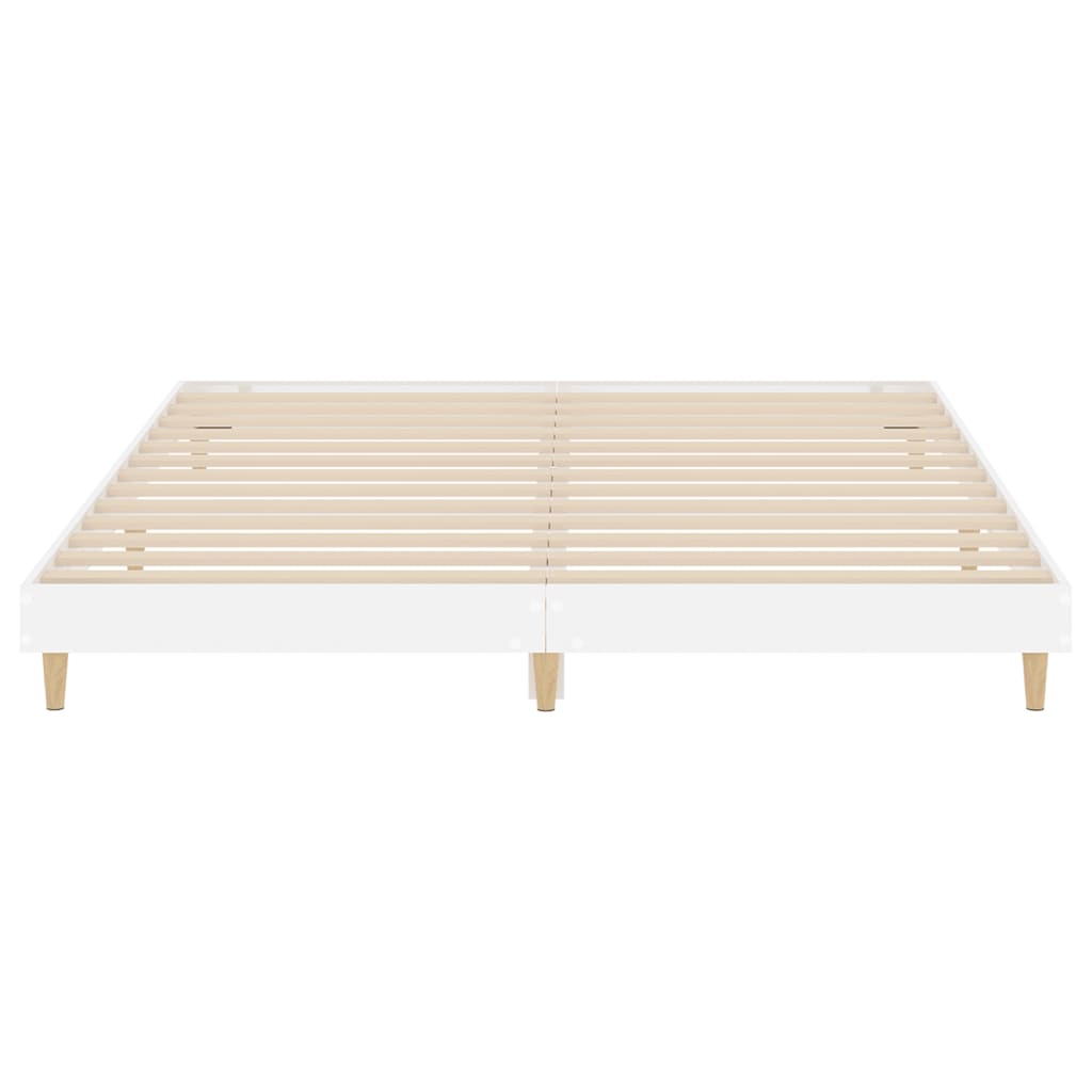 vidaXL Estrutura de cama 120x200 cm derivados madeira branco brilhante