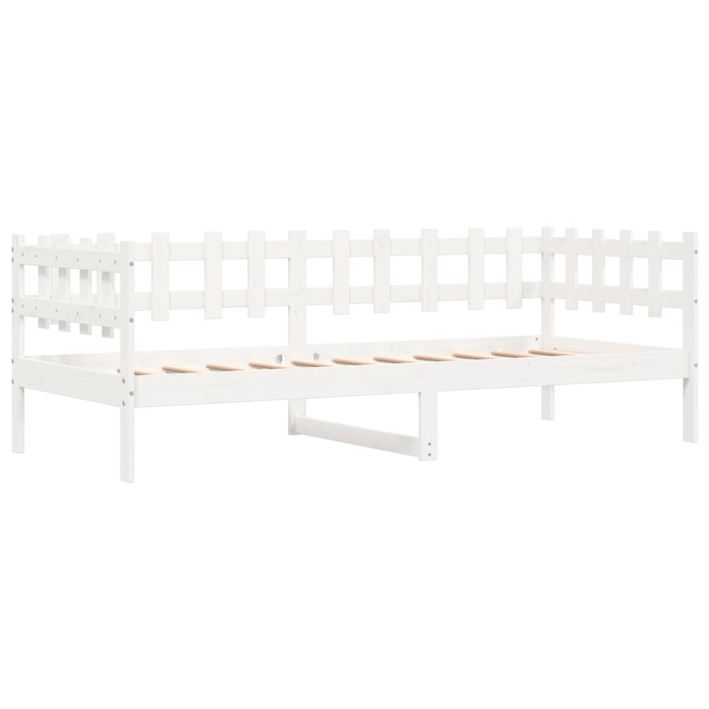 vidaXL Sofá-cama sem colchão 80x200 cm madeira de pinho maciça branco