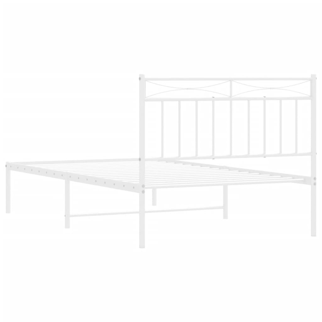 vidaXL Estrutura de cama com cabeceira 100x200 cm metal branco