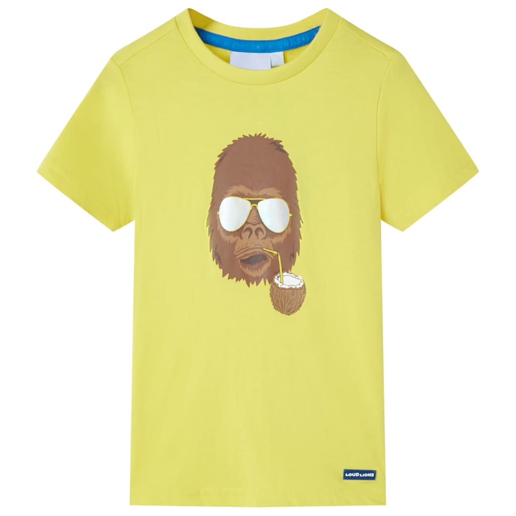 T-shirt infantil com mangas curtas amarelo 116