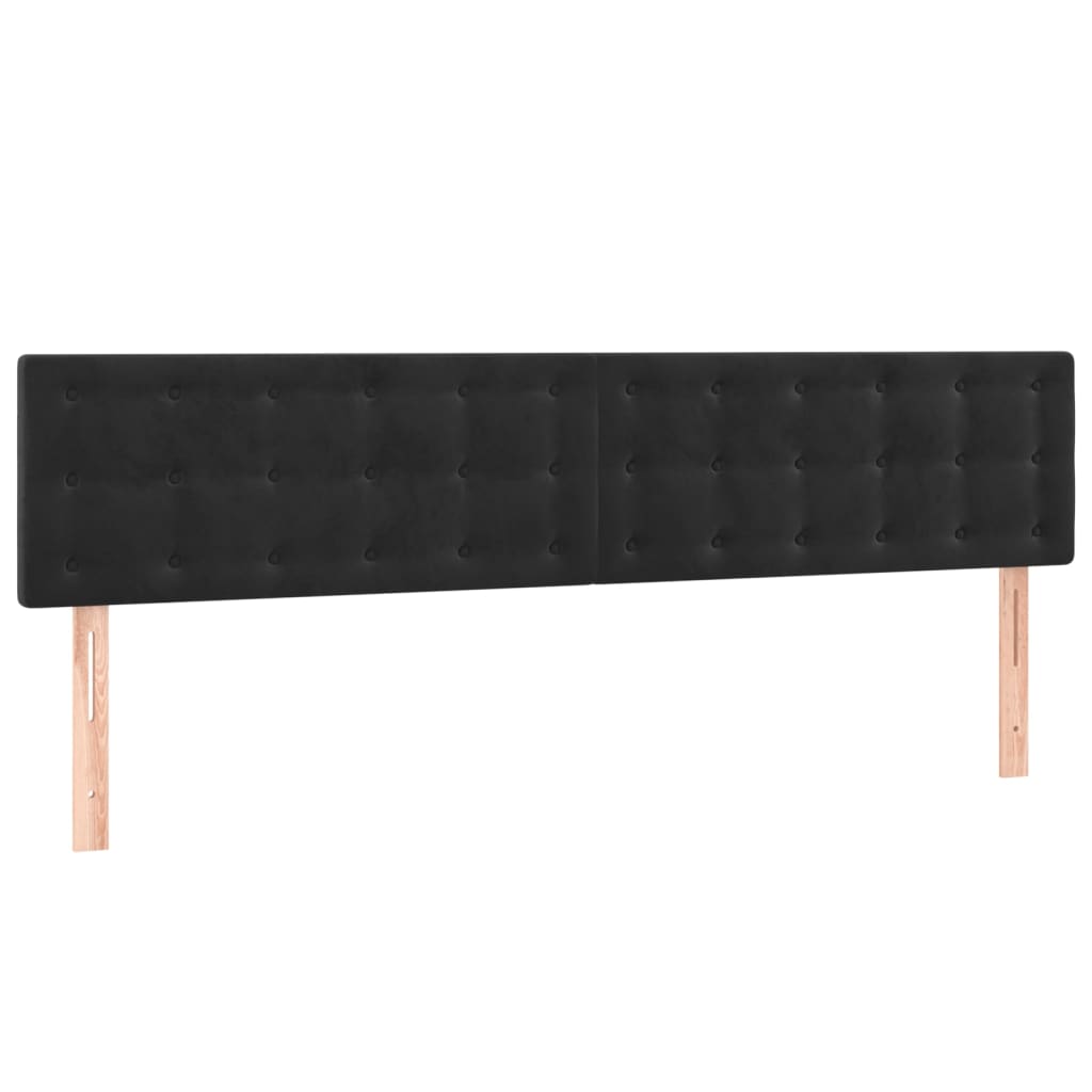 vidaXL Cabeceira de cama c/ luzes LED veludo 160x5x78/88 cm preto