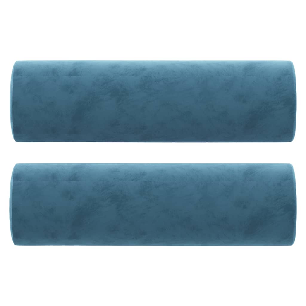vidaXL Sofá 3 lugares c/ almofadas decorativas 180 cm veludo azul