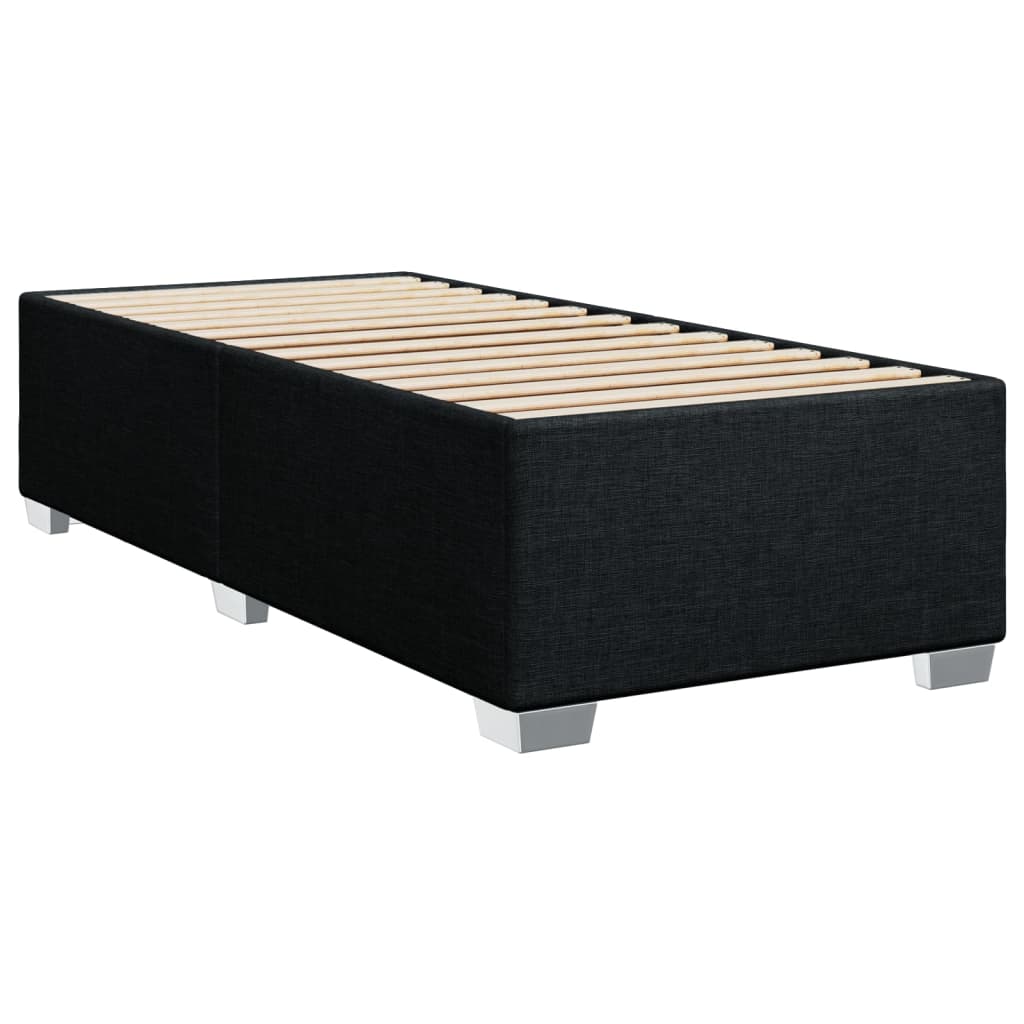 vidaXL Cama com molas/colchão 90x190 cm tecido preto