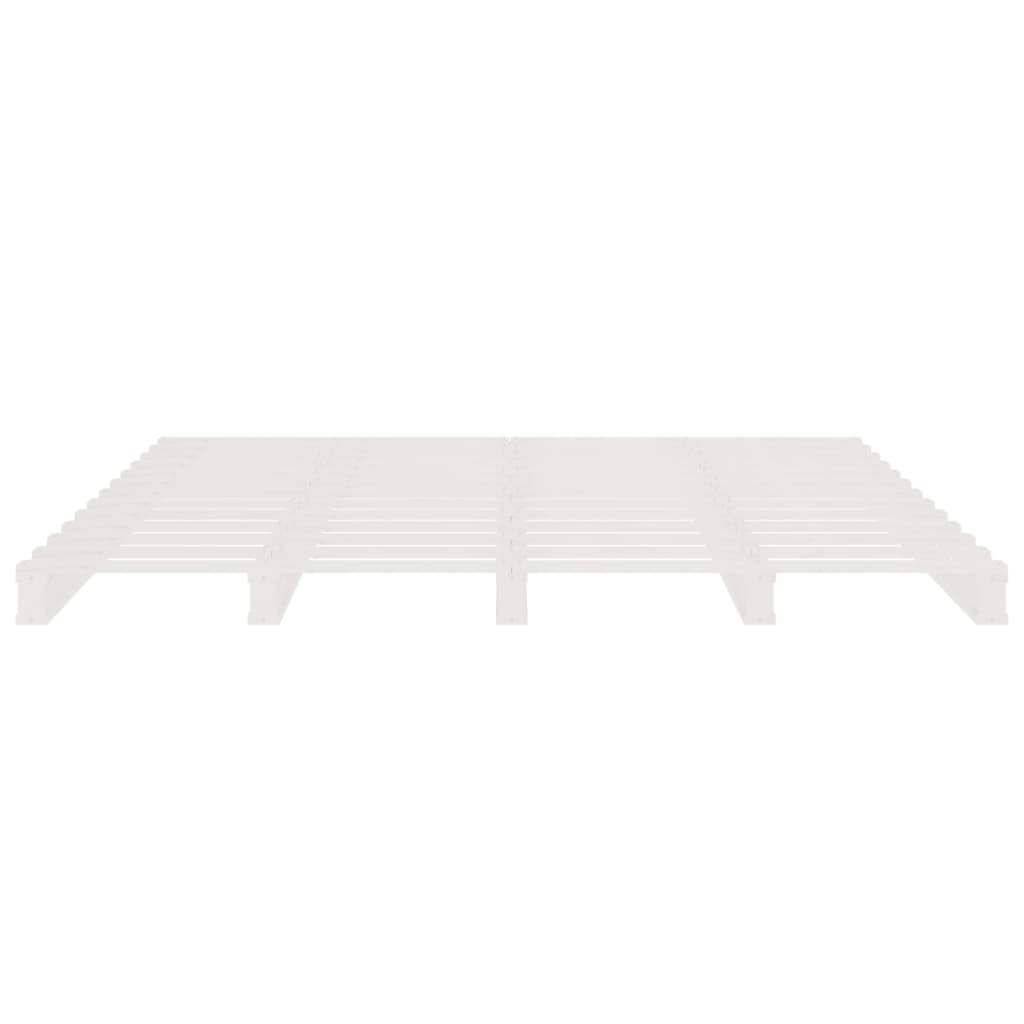 vidaXL Cama de paletes 120x200 cm pinho maciço branco